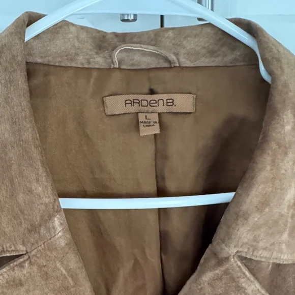 Arden B Vintage Long Brown Suede Trench Coat - Picture 2 of 7